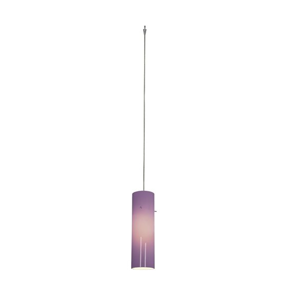 Foto para 35w Zeta GY6.35 Bi-Pin Halogen Dry Location Brushed Steel Plum Anari Silk Low Voltage Pendant Excluding Mono-Pod (CAN 4.5")