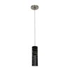 Foto para 35w Zeta GY6.35 Bi-Pin Halogen Dry Location Brushed Steel Black Lined Anari Silk Low Voltage Pendant Including Low Profile Mono-Pod (CAN Ø4.5")