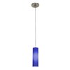 Picture of 35w Zeta GY6.35 Bi-Pin Halogen Dry Location Brushed Steel Cobalt Anari Silk Low Voltage Pendant Including Low Profile Mono-Pod (CAN Ø4.5")