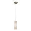 Picture of 35w Zeta GY6.35 Bi-Pin Halogen Dry Location Brushed Steel Opal Anari Silk Low Voltage Pendant Including Low Profile Mono-Pod (CAN Ø4.5")