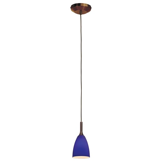 Foto para 40w Delta G9 G9 Halogen Dry Location Bronze Cobalt Line Voltage Pendant With Mania Glass