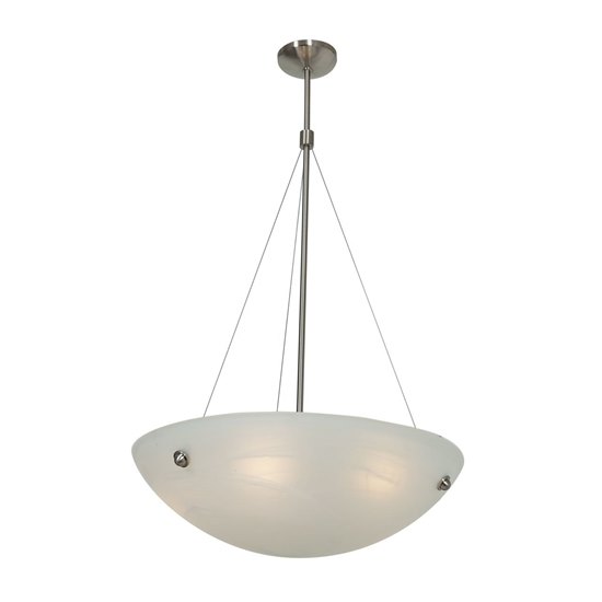 Picture of 78w (3 x 26) Noya GU-24 Spiral Fluorescent Dry Location Brushed Steel White Cable Pendant 28"Ø24" (CAN 1.25"Ø5.25")