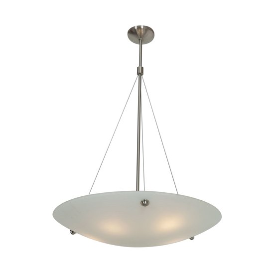 Picture of 78w (3 x 26) Noya GU-24 Spiral Fluorescent Dry Location Brushed Steel White Cable Pendant 32.5"Ø28" (CAN 1.25"Ø5.25")