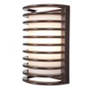 Picture of 60w Bermuda E-26 A-19 Incandescent Bronze Ribbed Frosted Marine Grade Wet Location Bulkhead (OA HT 10.5) (CAN 4.6"x4.6"x0.5")