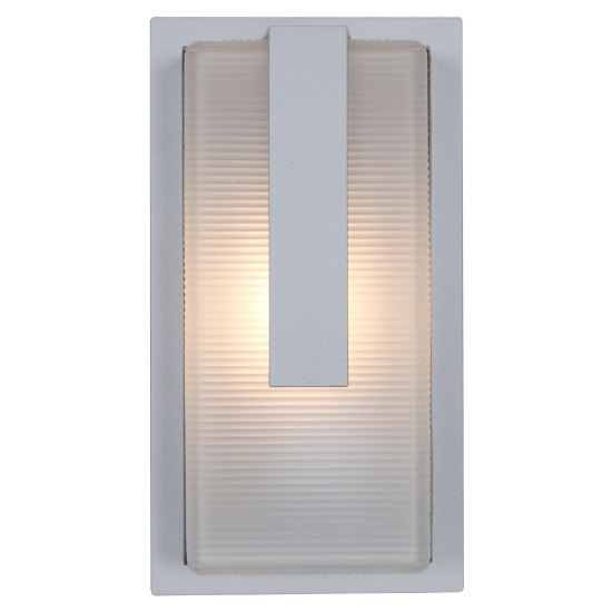 Foto para 75w Neptune E-26 A-19 Incandescent Satin Ribbed Frosted Marine Grade Wet Location Wall Fixture (OA HT 13) (CAN 7"x4.6")