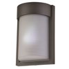 Picture of 9w Destination E-26 LED Bronze Ribbed Frosted Marine Grade Wet Location Wall Fixture (OA HT 9.84)