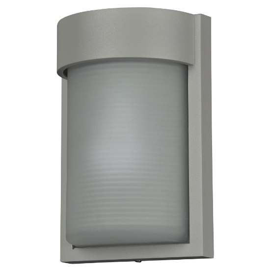 Foto para 9w Destination E-26 LED Satin Ribbed Frosted Marine Grade Wet Location Wall Fixture (OA HT 9.84)