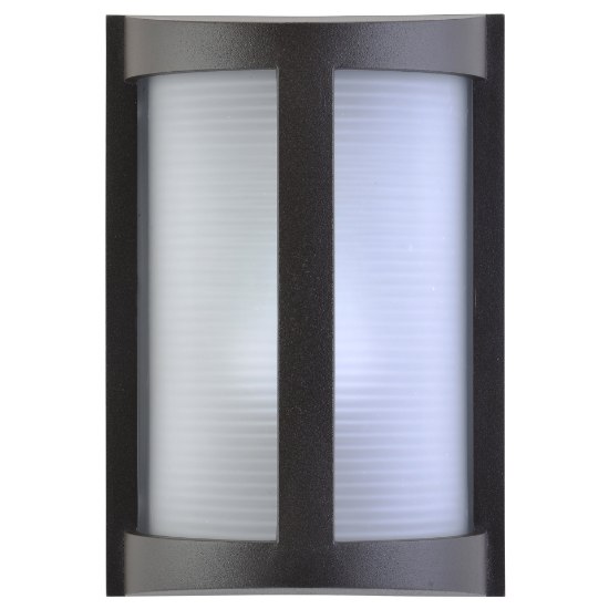 Picture of 9w Pier E-26 LED Bronze Ribbed Frosted Marine Grade Wet Location Wall Fixture (OA HT 9.84)