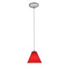 Picture of 11w Martini E-26 A-19 LED Dry Location Brushed Steel Red Led Cord Glass Pendant (CAN 1.25"Ø5.25")