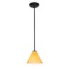 Picture of 11w Martini E-26 A-19 LED Dry Location Oil Rubbed Bronze White Led Rod Glass Pendant (CAN 1.25"Ø5.25")