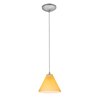 Foto para 12w Martini SSL 90CRI LED Dry Location Brushed Steel Amber Led Cord Glass Pendant (CAN 1.25"Ø5.25")