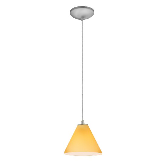 Picture of 12w Martini SSL 90CRI LED Dry Location Brushed Steel Amber Led Cord Glass Pendant (CAN 1.25"Ø5.25")