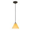 Picture of 12w Martini SSL 90CRI LED Dry Location Oil Rubbed Bronze Amber Led Cord Glass Pendant (CAN 1.25"Ø5.25")