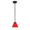 Picture of 12w Martini SSL 90CRI LED Dry Location Oil Rubbed Bronze Red Led Rod Glass Pendant (CAN 1.25"Ø5.25")