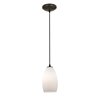 Foto para 11w Champagne E-26 A-19 LED Dry Location Oil Rubbed Bronze Opal Cord Glass Pendant (CAN 1.25"Ø5.25")