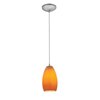 Picture of 12w Champagne SSL 90CRI LED Dry Location Brushed Steel Maya Cord Glass Pendant (CAN 1.25"Ø5.25")