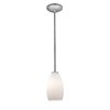 Picture of 12w Champagne SSL 90CRI LED Dry Location Brushed Steel Brown Stone Rod Glass Pendant (CAN 1.25"Ø5.25")