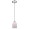 Picture of 11w Bordeaux E-26 A-19 LED Dry Location Brushed Steel Opal Cord Glass Pendant (CAN 1.25"Ø5.25")