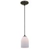 Foto para 11w Bordeaux E-26 A-19 LED Dry Location Oil Rubbed Bronze Opal Cord Glass Pendant (CAN 1.25"Ø5.25")