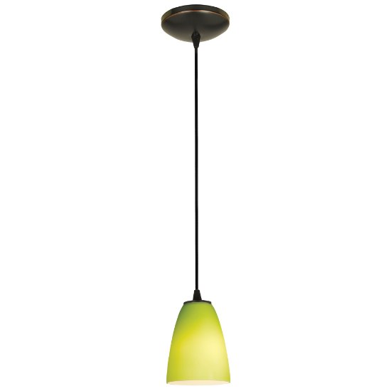 Foto para 12w Flute SSL 90CRI LED Dry Location Oil Rubbed Bronze LGR Cord Glass Pendant (CAN 1.25"Ø5.25")