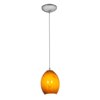 Picture of 11w Brandy FireBird E-26 A-19 LED Dry Location Brushed Steel Amber Sky Cord Glass Pendant (CAN 1.25"Ø5.25")