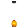 Picture of 11w Brandy FireBird E-26 A-19 LED Dry Location Oil Rubbed Bronze Amber Sky Rod Glass Pendant (CAN 1.25"Ø5.25")