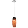 Picture of 11w Cabernet E-26 A-19 LED Dry Location Brushed Steel Amber Slate Cord Glass Pendant (CAN 1.25"Ø5.25")