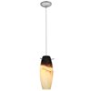 Foto para 11w Cabernet E-26 A-19 LED Dry Location Brushed Steel Sand Slate Cord Glass Pendant (CAN 1.25"Ø5.25")