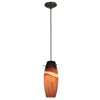 Picture of 11w Cabernet E-26 A-19 LED Dry Location Oil Rubbed Bronze Amber Slate Cord Glass Pendant (CAN 1.25"Ø5.25")