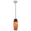 Foto para 11w Cabernet E-26 A-19 LED Dry Location Brushed Steel Amber Slate Rod Glass Pendant (CAN 1.25"Ø5.25")