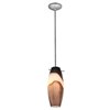 Picture of 11w Cabernet E-26 A-19 LED Dry Location Brushed Steel Brown Slate Rod Glass Pendant (CAN 1.25"Ø5.25")