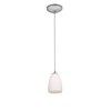 Picture of 11w Sherry E-26 A-19 LED Dry Location Brushed Steel Opal Cord Glass Pendant (CAN 1.25"Ø5.25")