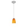 Picture of 12w Sherry SSL 90CRI LED Dry Location Brushed Steel Amber Cord Glass Pendant (CAN 1.25"Ø5.25")