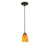 Picture of 12w Sherry SSL 90CRI LED Dry Location Oil Rubbed Bronze Amber Cord Glass Pendant (CAN 1.25"Ø5.25")