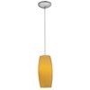 Picture of 11w Cognac E-26 A-19 LED Dry Location Brushed Steel Amber Cord Glass Pendant (CAN 1.25"Ø5.25")