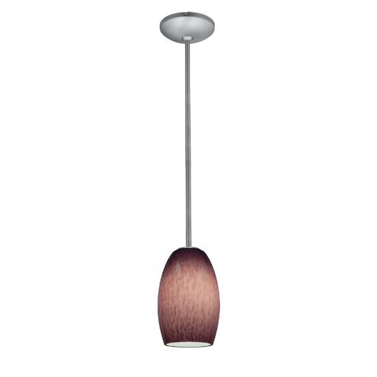 Picture of 11w Chianti E-26 A-19 LED Dry Location Brushed Steel Purple Cloud Rod Glass Pendant (CAN 1.25"Ø5.25")