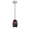 Picture of 11w Chianti E-26 A-19 LED Dry Location Brushed Steel Purple Swirl Rod Glass Pendant (CAN 1.25"Ø5.25")