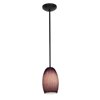 Picture of 11w Chianti E-26 A-19 LED Dry Location Oil Rubbed Bronze Purple Cloud Rod Glass Pendant (CAN 1.25"Ø5.25")