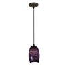 Picture of 12w Chianti SSL 90CRI LED Dry Location Oil Rubbed Bronze Purple Swirl Cord Glass Pendant (CAN 1.25"Ø5.25")