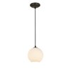 Picture of 12w (s) Japanese Lantern SSL 90CRI LED Dry Location Oil Rubbed Bronze White Lined Cord Glass Pendant (CAN 1.25"Ø5.25")