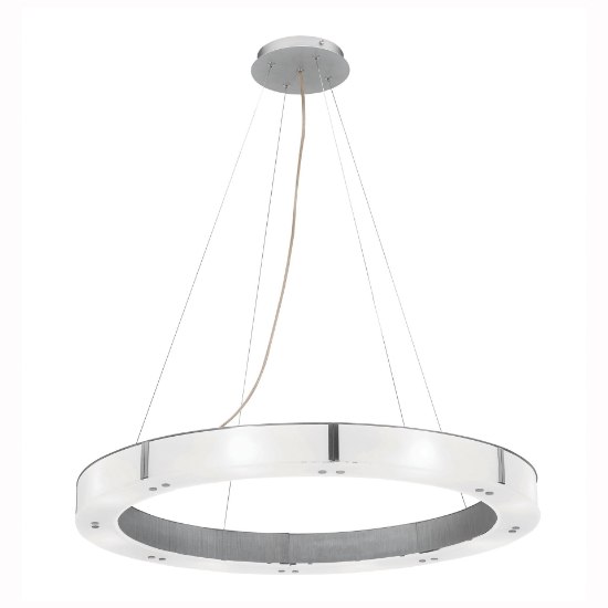 Picture of 50w Oracle SSL 80CRI LED Dry Location Brushed Steel Frosted Cable Ring Glass Chandelier (CAN 1"Ø5.5")