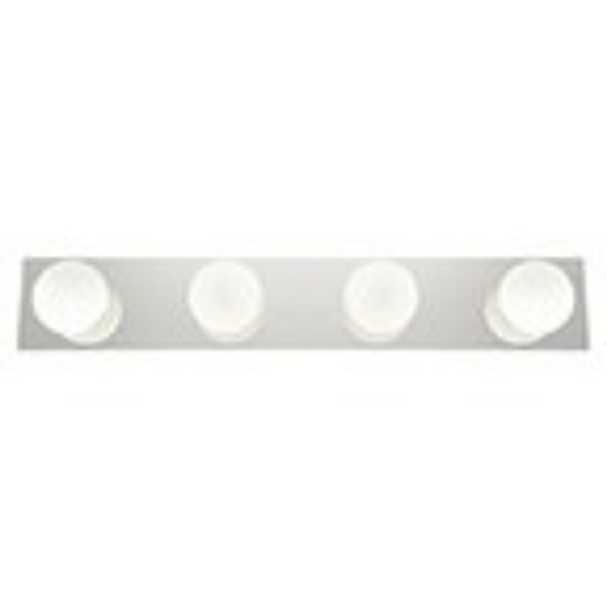 Picture of 16w (4 x 4) Classic SSL 90CRI LED Damp Location Chrome Opal 4-Light Dimmable Led Wall Vanity Fixture (OA HT 4.75)