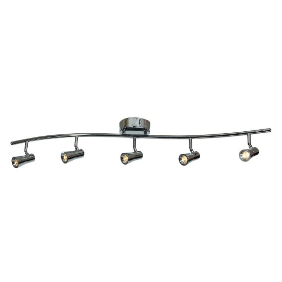 Picture of 20w (5 x 4) Sleek SSL 90Plus CRI Dry Location Brushed Steel 5-Light Dimmable Led Spotlight Semi-Flush (OA HT 7) (CAN 1.75"Ø5")