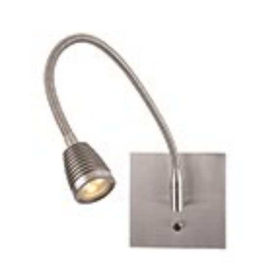 Picture of 6w TaskWerx SSL 83CRI LED Dry Location Brushed Steel Flex Wall Mounted Gooseneck Led Task Lamp (OA HT 25)