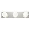 Picture of 12w (3 x 4) Classic SSL 90CRI LED Damp Location Chrome Opal 3-Light Dimmable Led Wall Vanity Fixture (OA HT 4.75)