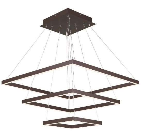 Picture of 100W Quad LED 3-Tier Pendant BZ Acrylic PCB LED (OA HT 4.75"-120") (CAN 11.5"x11.5"x1.75")