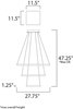 Picture of 100W Quad LED 3-Tier Pendant BZ Acrylic PCB LED (OA HT 4.75"-120") (CAN 11.5"x11.5"x1.75")