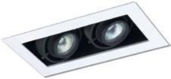 Picture of 50w Line Voltage Double Gimbal Remodel White Trim Black Interior 2-Lt GU10 Modulinear