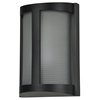 Picture of 60w 800lm 27k Pier E-26 Incandescent Black Ribbed Frosted Marine Grade Wet Location LED Wall Fixture