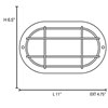 Picture of 9w 800lm 30k Nauticus E-26 Replaceable LED Black Frosted Wet Location LED Bulkhead 11"x6.5" (CAN 10.6"x6.5"x1")